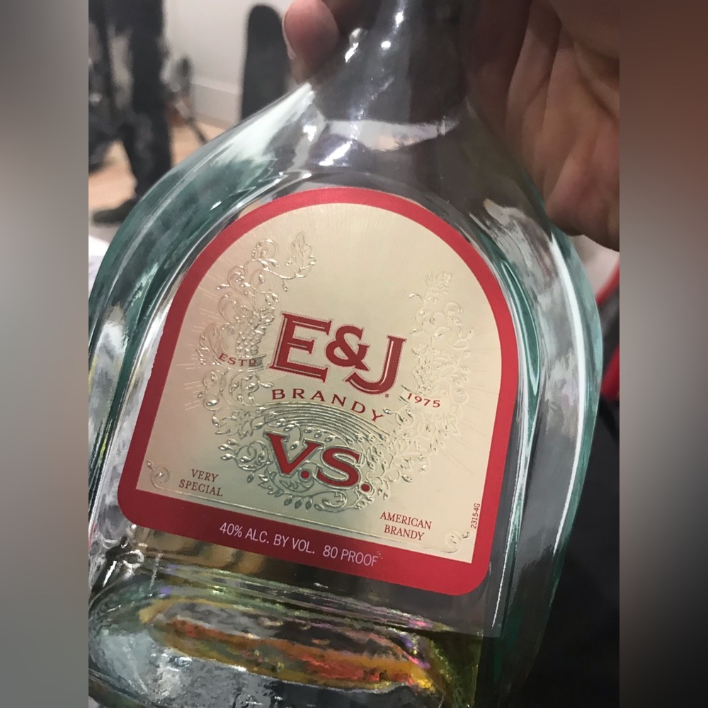 Lil Bs empty bottle of E&J (non-alchohol) (not alchohol)